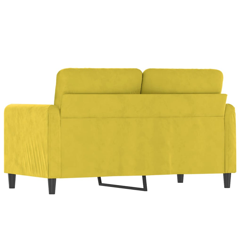 Tweezitsbank 120 cm fluweel geel