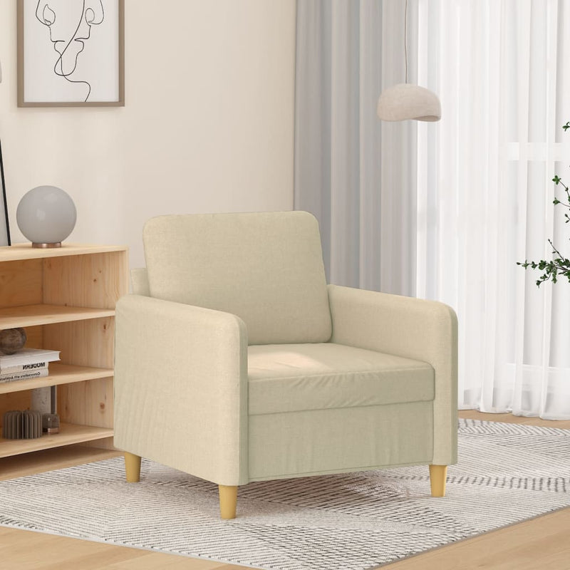 Fauteuil 60 cm stof crèmekleurig