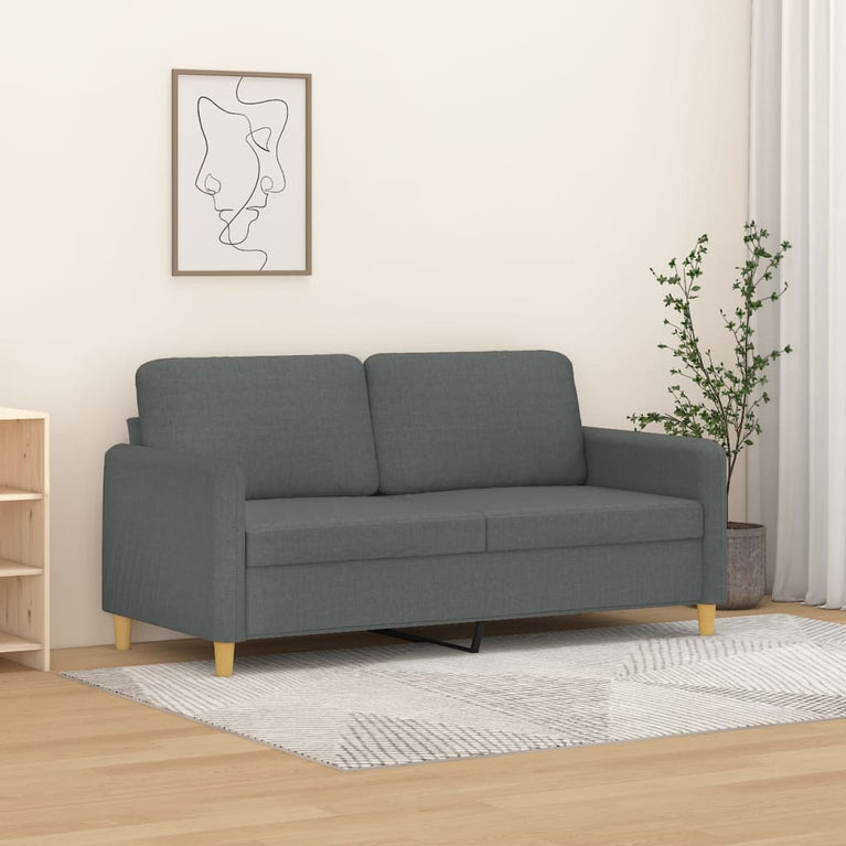 Tweezitsbank 140 cm stof donkergrijs