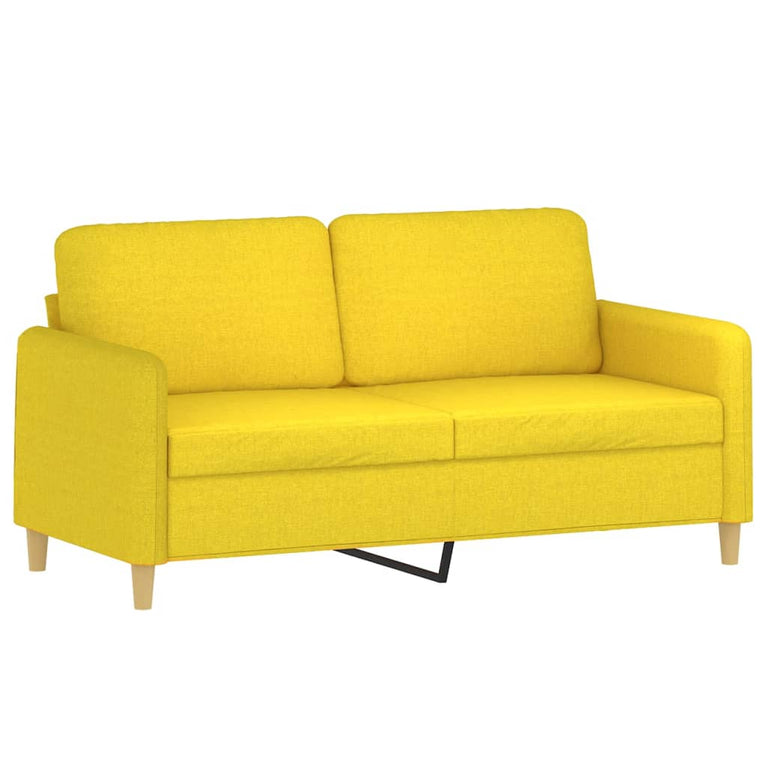 Tweezitsbank 140 cm stof lichtgeel