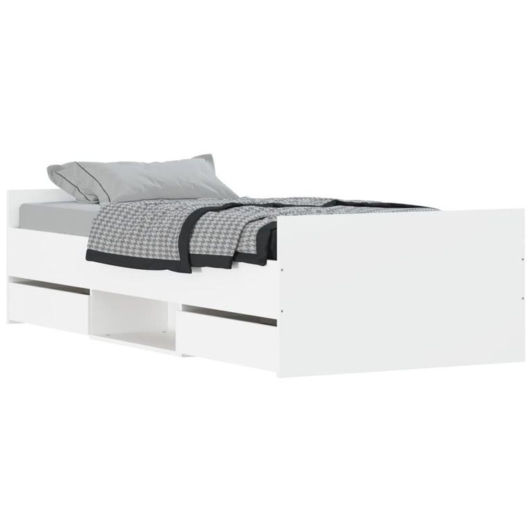 Bedframe met hoofd- en voeteneinde wit 90x190 cm