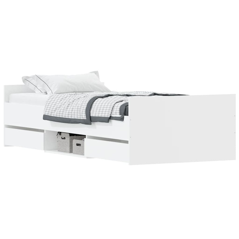 Bedframe met hoofd- en voeteneinde wit 90x190 cm