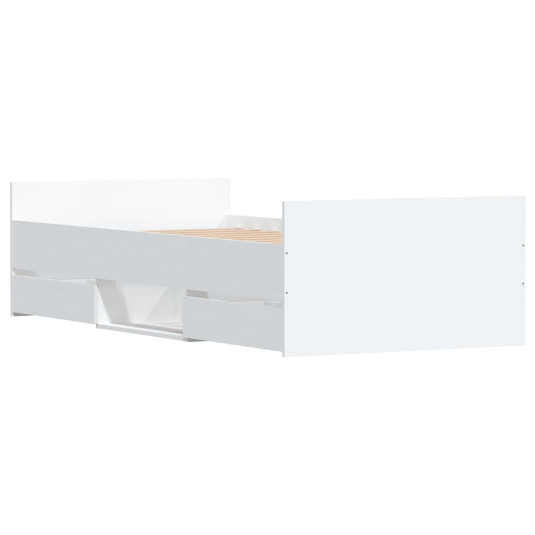 Bedframe met hoofd- en voeteneinde wit 90x190 cm