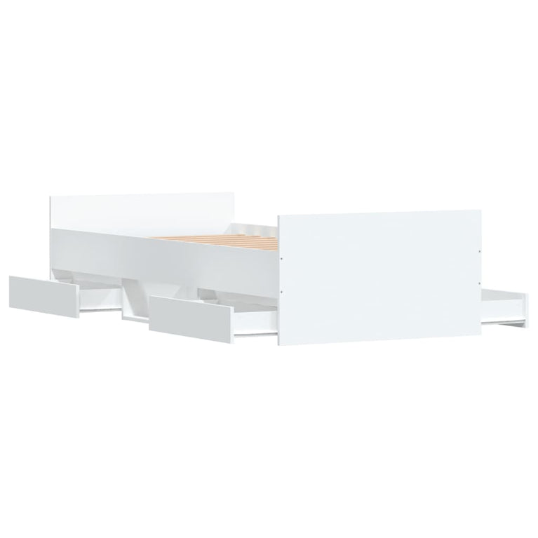Bedframe met hoofd- en voeteneinde wit 90x190 cm