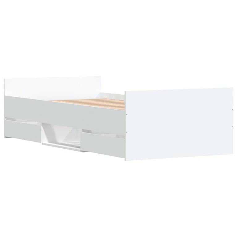 Bedframe met hoofd- en voeteneinde wit 90x190 cm