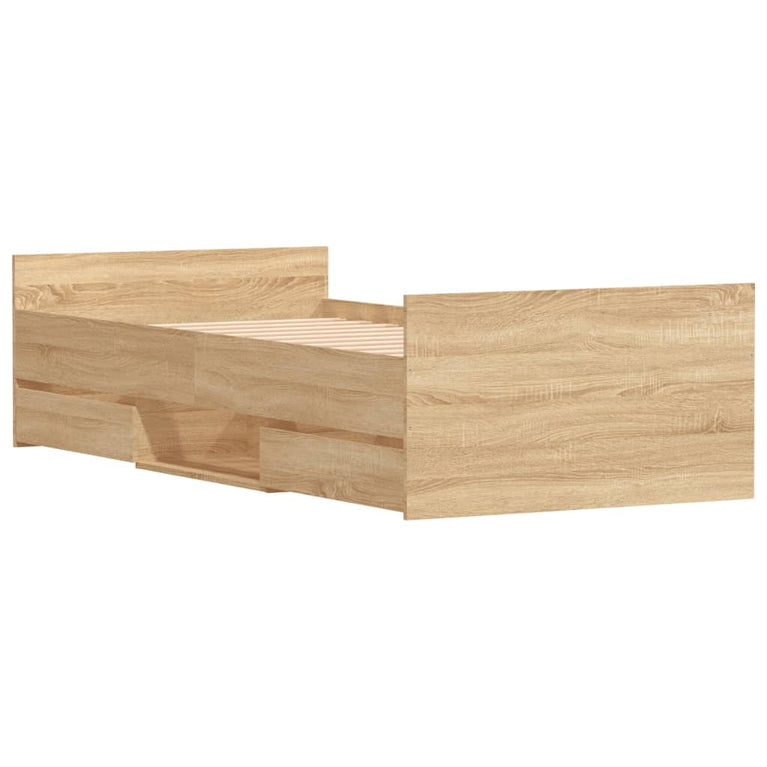 Bedframe met hoofd- en voeteneinde sonoma eikenkleur 90x190 cm