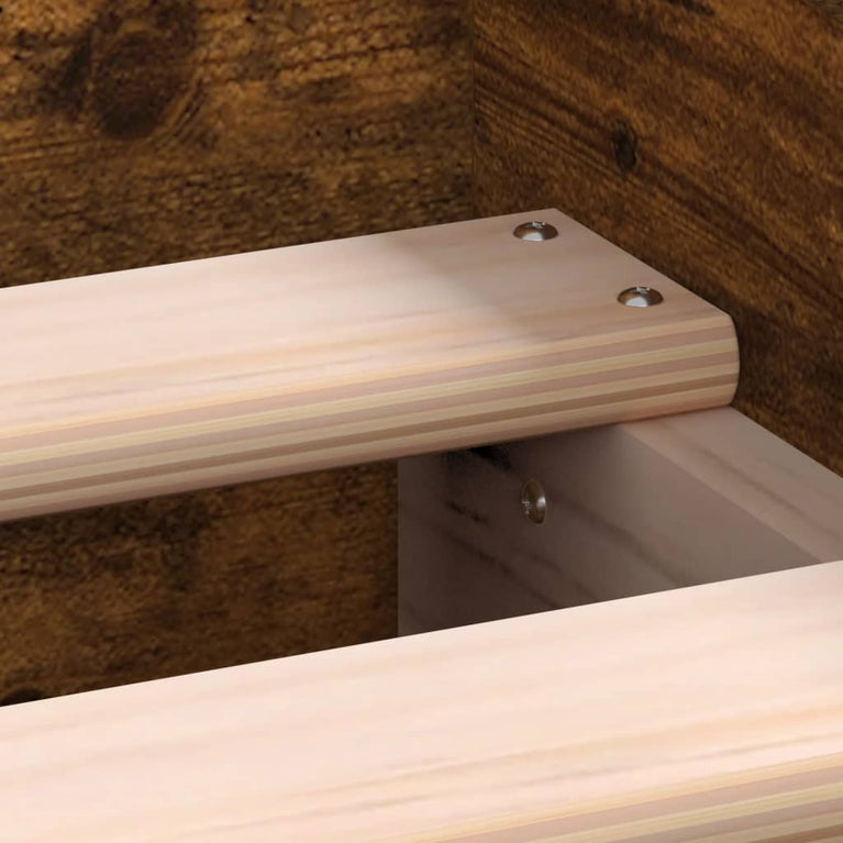 Bedframe met hoofd- en voeteneinde gerookt eikenkleur 90x190 cm