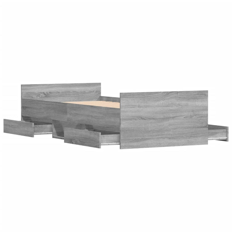 Bedframe met hoofd- en voeteneinde grijs sonoma eiken 90x190 cm