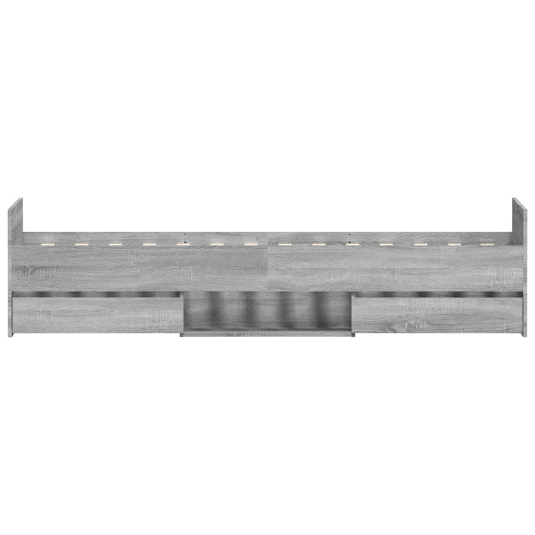 Bedframe met hoofd- en voeteneinde grijs sonoma eiken 90x190 cm