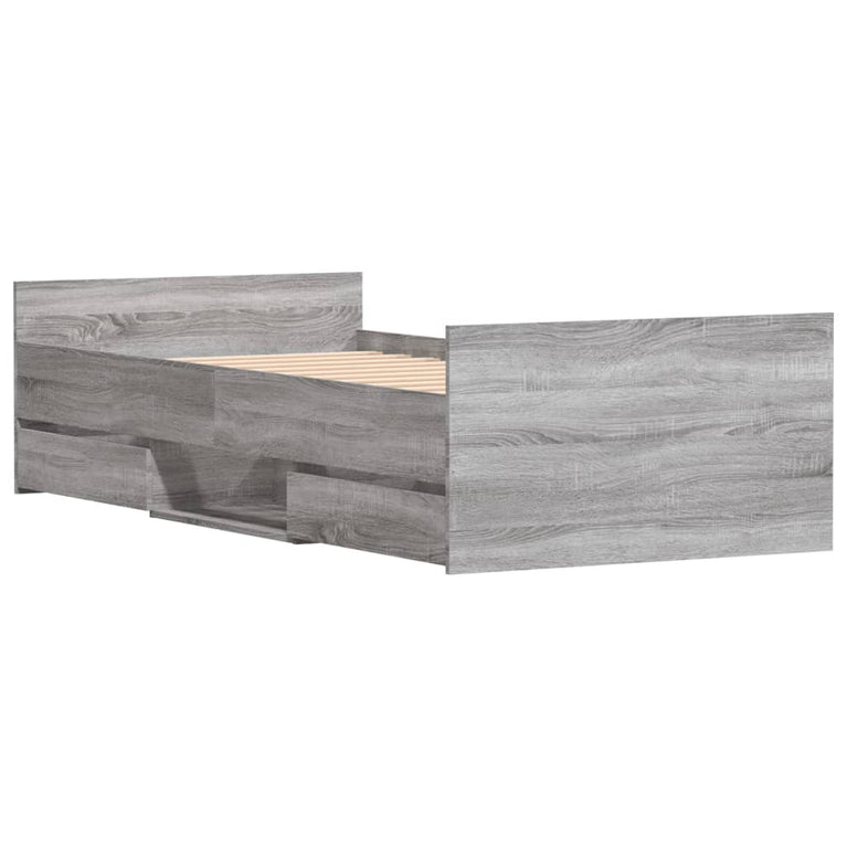 Bedframe met hoofd- en voeteneinde grijs sonoma eiken 90x190 cm