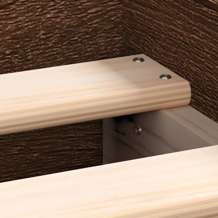 Bedframe met hoofd- en voeteneinde bruineikenkleurig 90x190 cm