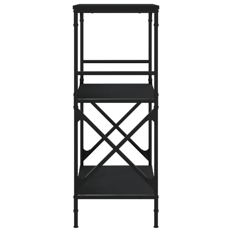 Boekenkast 3-laags 59x35x90,5 cm bewerkt hout zwart