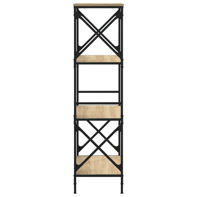 Boekenkast 4-laags 59x35x132 cm bewerkt hout sonoma eikenkleur