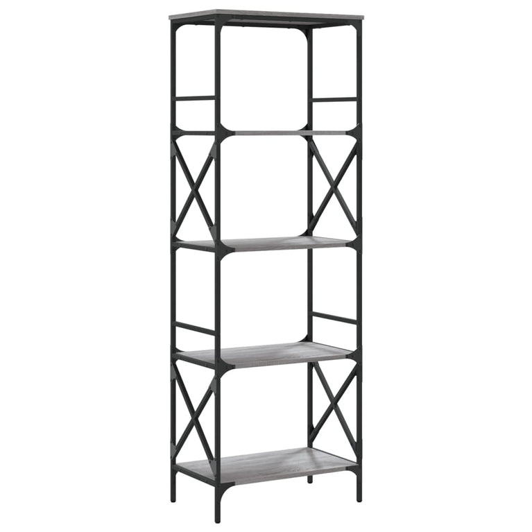 Boekenkast 5-laags 59x35x171 cm bewerkt hout grijs sonoma eiken