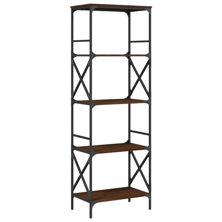 Boekenkast 5-laags 59x35x171 cm bewerkt hout bruineikenkleurig