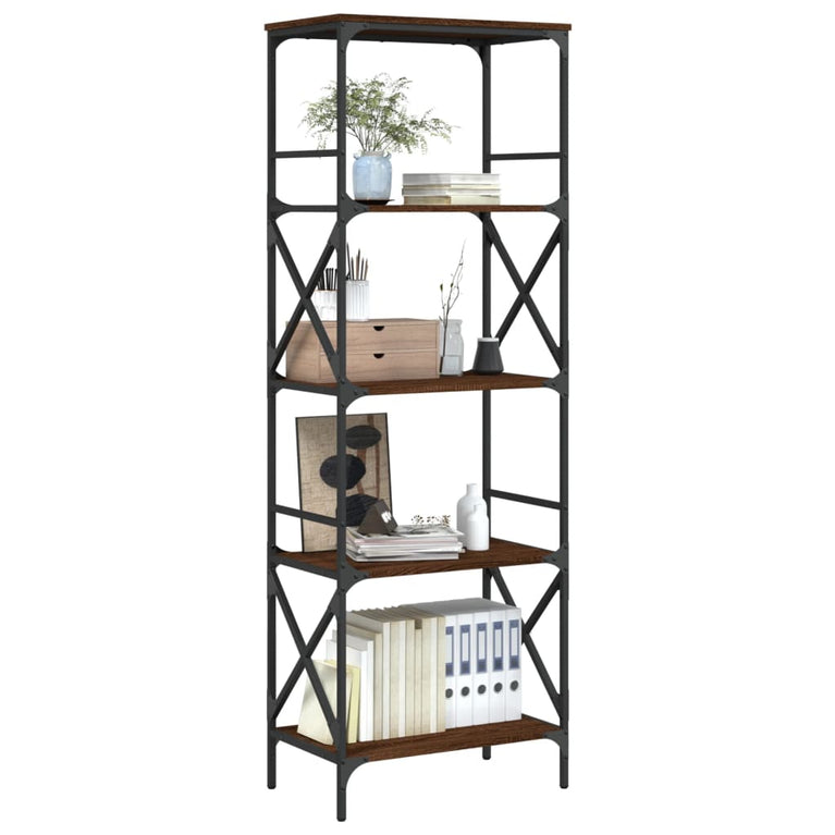 Boekenkast 5-laags 59x35x171 cm bewerkt hout bruineikenkleurig