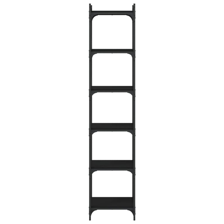 Boekenkast 6-laags 40x30x188 cm bewerkt hout zwart