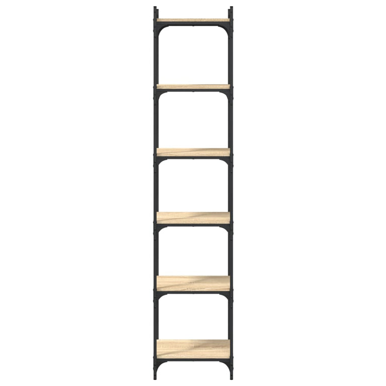 Boekenkast 6-laags 40 x 30 x 188 cm bewerkt hout sonoma eiken