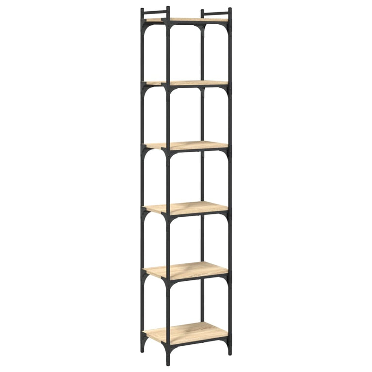 Boekenkast 6-laags 40 x 30 x 188 cm bewerkt hout sonoma eiken