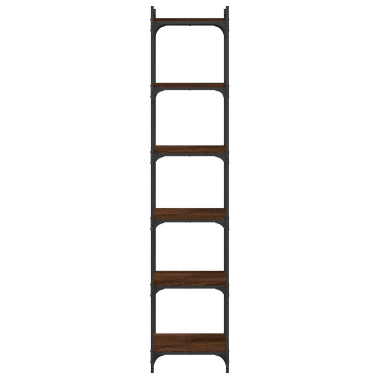 Boekenkast 6-laags 40x30x188 cm bewerkt hout bruineikenkleurig
