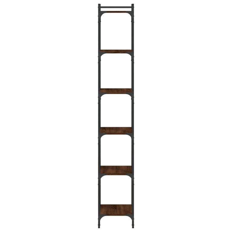 Boekenkast 6-laags 40x30x188 cm bewerkt hout bruineikenkleurig