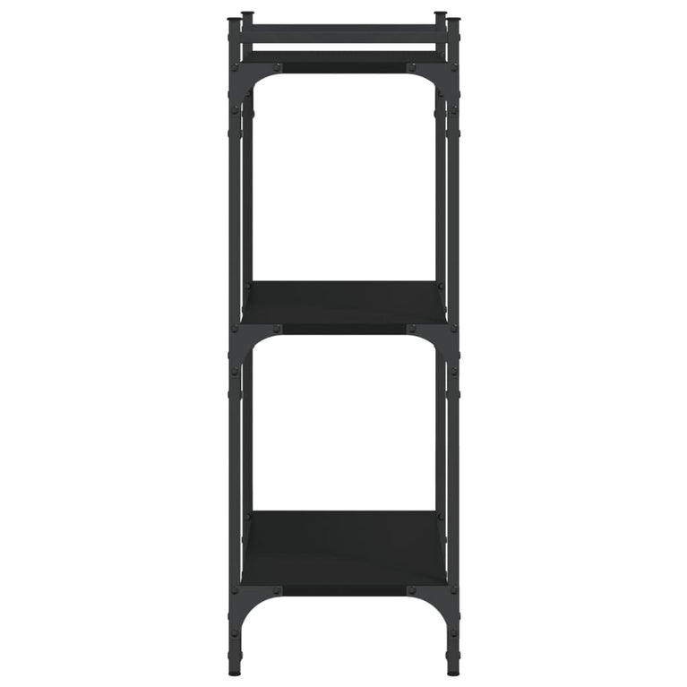 Boekenkast 3-laags 60x30x86 cm bewerkt hout zwart