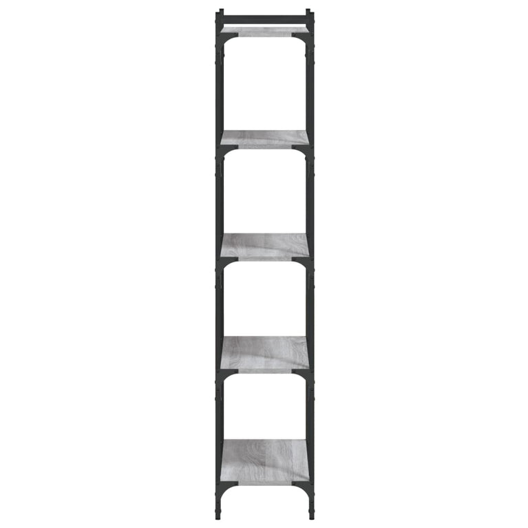 Boekenkast 5-laags 60x30x154 cm bewerkt hout grijs sonoma