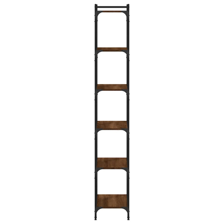 Boekenkast 6-laags 60x30x188 cm bewerkt hout bruineikenkleurig