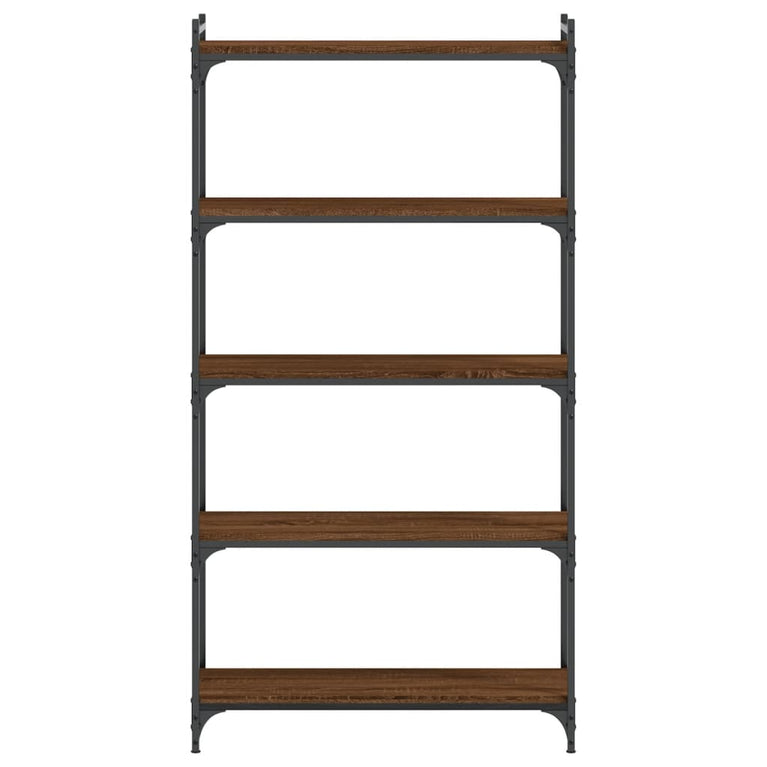 Boekenkast 5-laags 80x30x154 cm bewerkt hout bruineikenkleurig