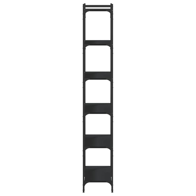 Boekenkast 6-laags 80x30x188 cm bewerkt hout zwart