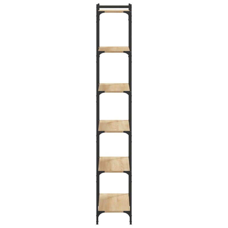 Boekenkast 6-laags 80x30x188 cm bewerkt hout sonoma eiken