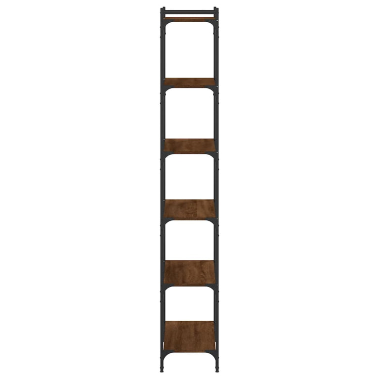 Boekenkast 6-laags 80x30x188 cm bewerkt hout bruineikenkleurig