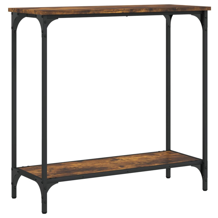 Wandtafel 75x30,5x75 cm bewerkt hout gerookt eikenkleurig MeubelReus