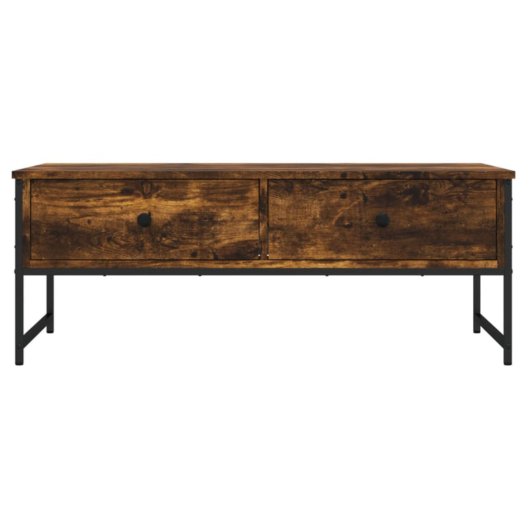 Salontafel 101x49x39,5 cm bewerkt hout gerookt eikenkleurig