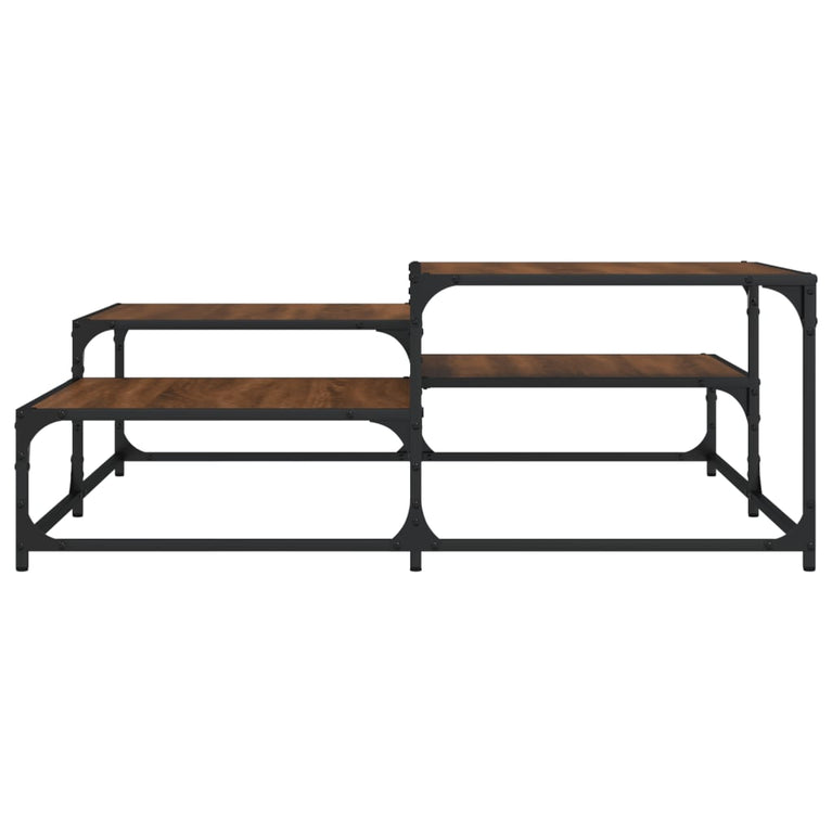 Salontafel 107x107x40 cm bewerkt hout bruineikenkleurig