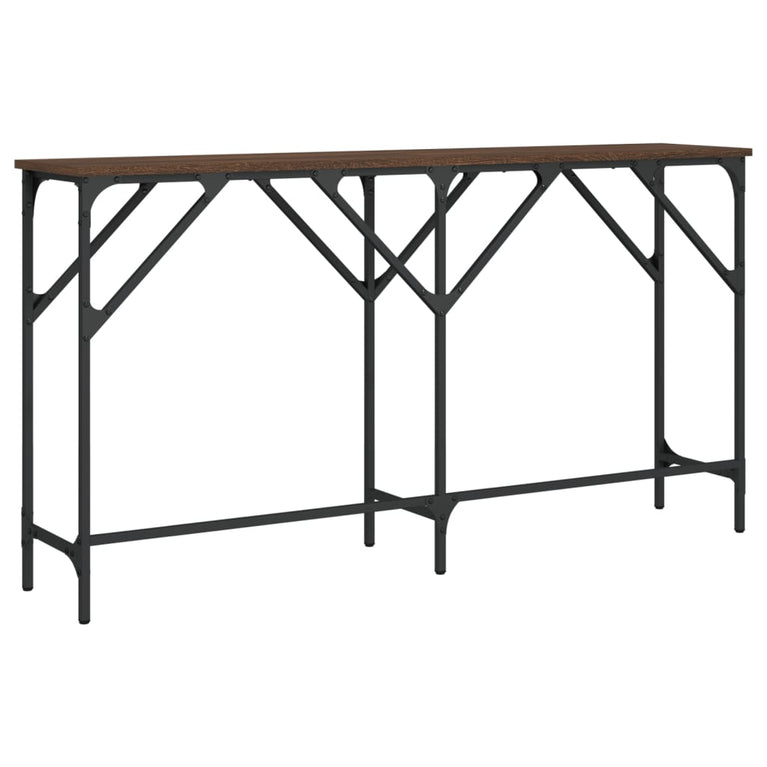 Wandtafel 140x29x75 cm bewerkt hout bruineikenkleurig