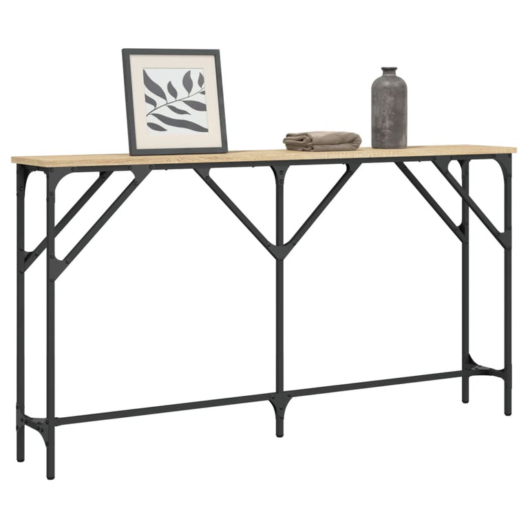 Wandtafel 140x23x75 cm bewerkt hout sonoma eikenkleurig MeubelReus