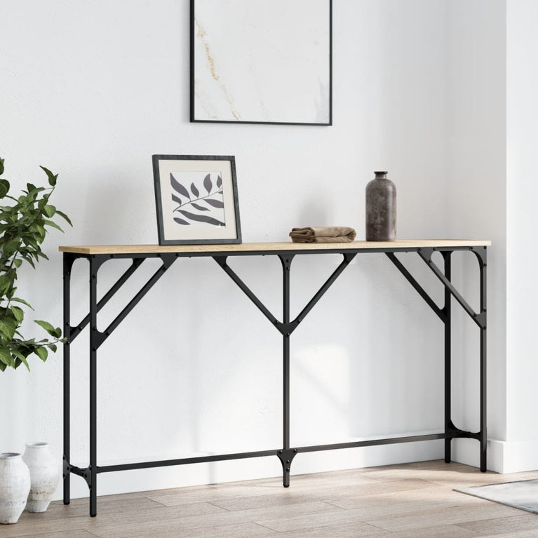 Wandtafel 140x23x75 cm bewerkt hout sonoma eikenkleurig MeubelReus
