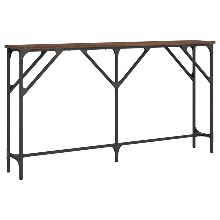 Wandtafel 140x23x75 cm bewerkt hout bruineikenkleurig MeubelReus