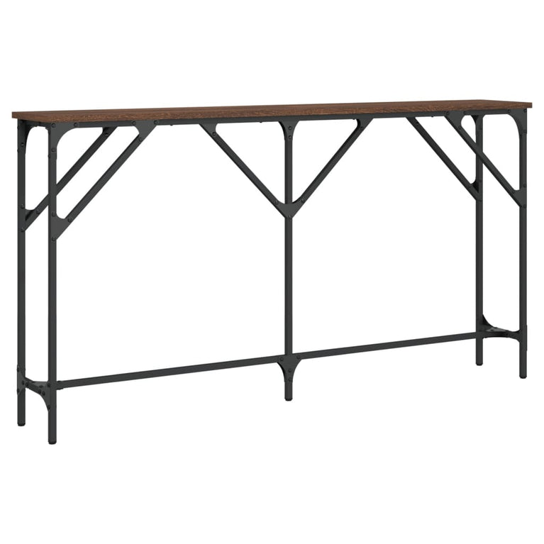 Wandtafel 140x23x75 cm bewerkt hout bruineikenkleurig MeubelReus