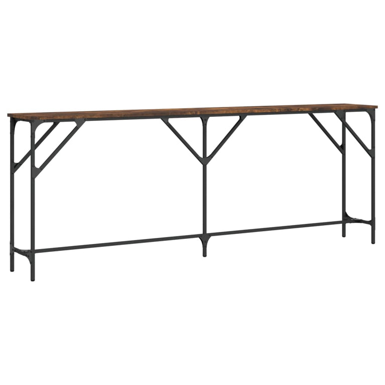 Wandtafel 200x29x75 cm bewerkt hout gerookt eikenkleurig MeubelReus