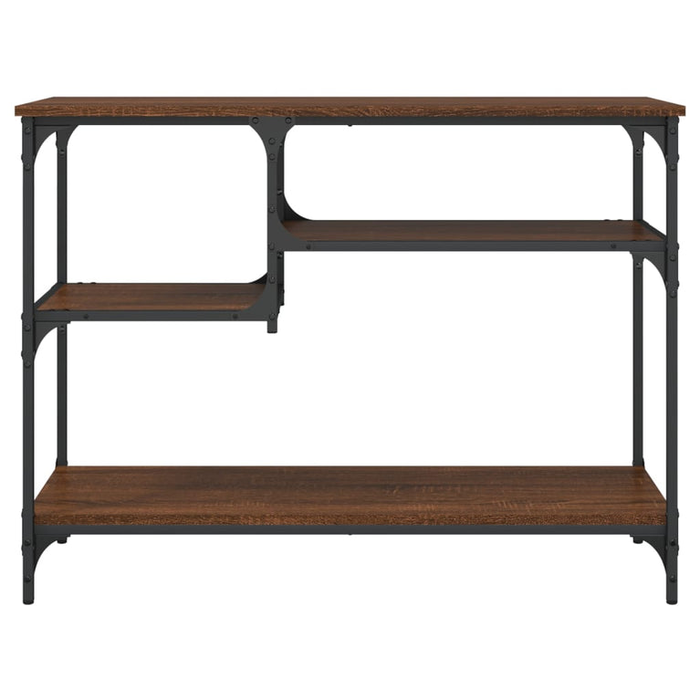Wandtafel met schappen 100x35x75 cm bruineikenkleurig