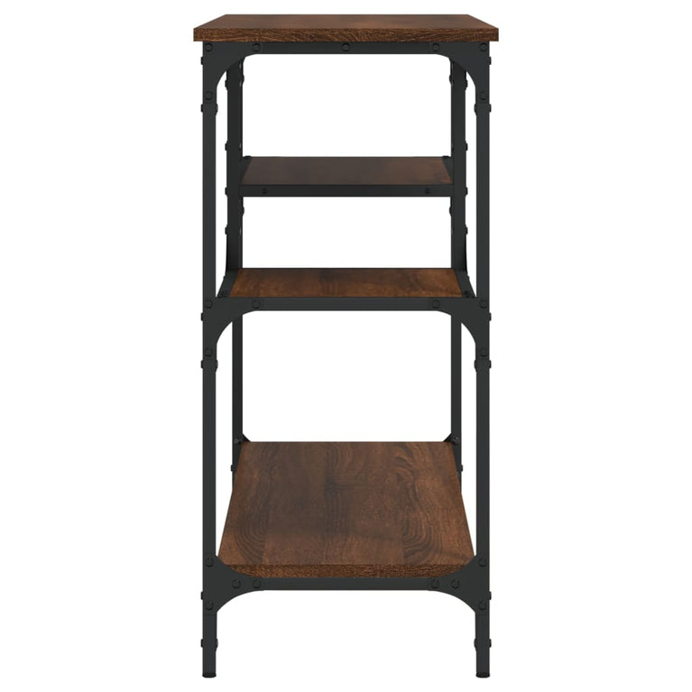 Wandtafel met schappen 100x35x75 cm bruineikenkleurig
