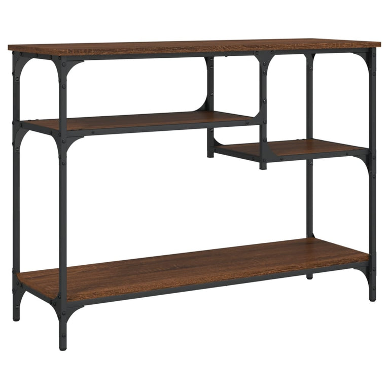 Wandtafel met schappen 100x35x75 cm bruineikenkleurig