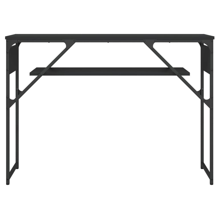 Wandtafel met schap 105x30x75 cm bewerkt hout zwart