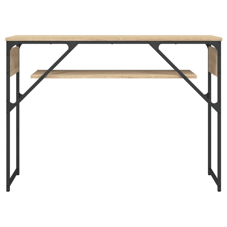 Wandtafel met schap 105x30x75 cm bewerkt hout sonoma eikenkleur
