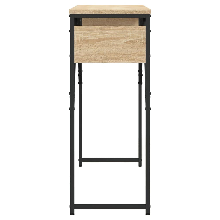 Wandtafel met schap 105x30x75 cm bewerkt hout sonoma eikenkleur