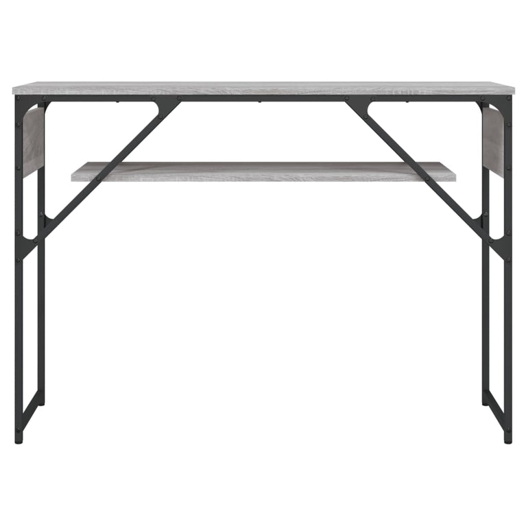 Wandtafel met schap 105x30x75 cm bewerkt hout grijs sonoma