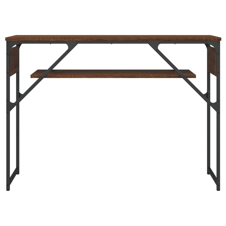 Wandtafel met schap 105x30x75 cm bewerkt hout bruineikenkleurig