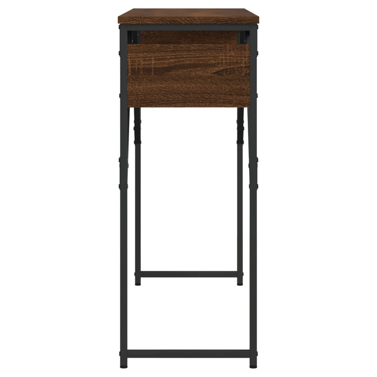 Wandtafel met schap 105x30x75 cm bewerkt hout bruineikenkleurig